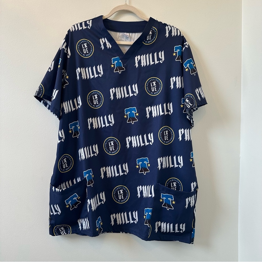 Phillies City Connect Medical Scrubs Size XXL